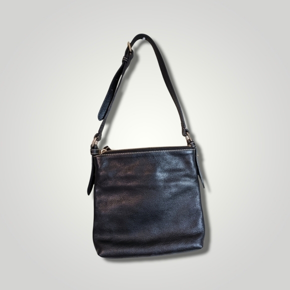 Dooney & Bourke Black and Gold Pebble Grain Leather Crossbody Bag - Picture 2 of 6